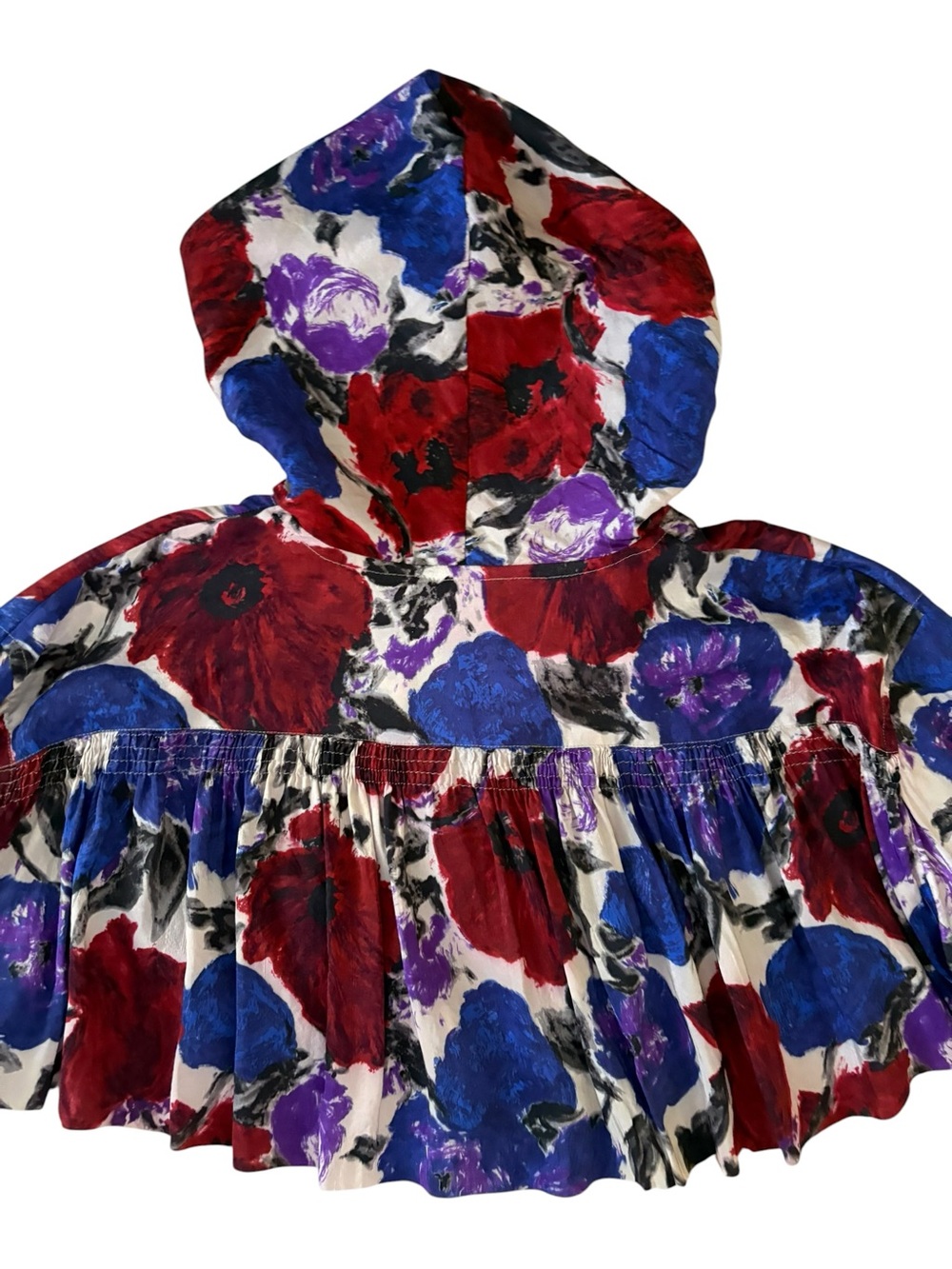 RARE Archival Dries Van Noten 100% Silk Hooded Tunic Dress Size 38 M Floral - Picture 6 of 11
